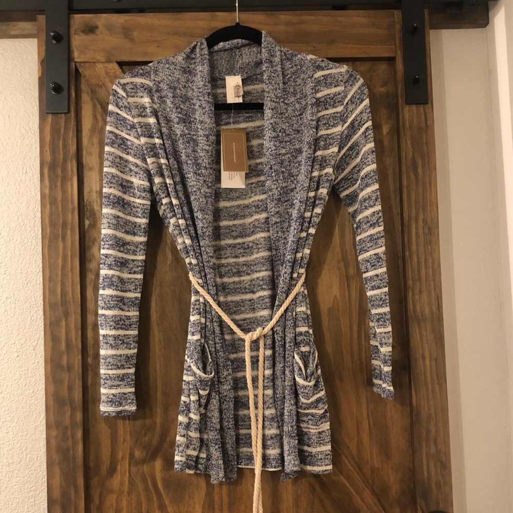 NWT Navy & White Stripped Cardigan